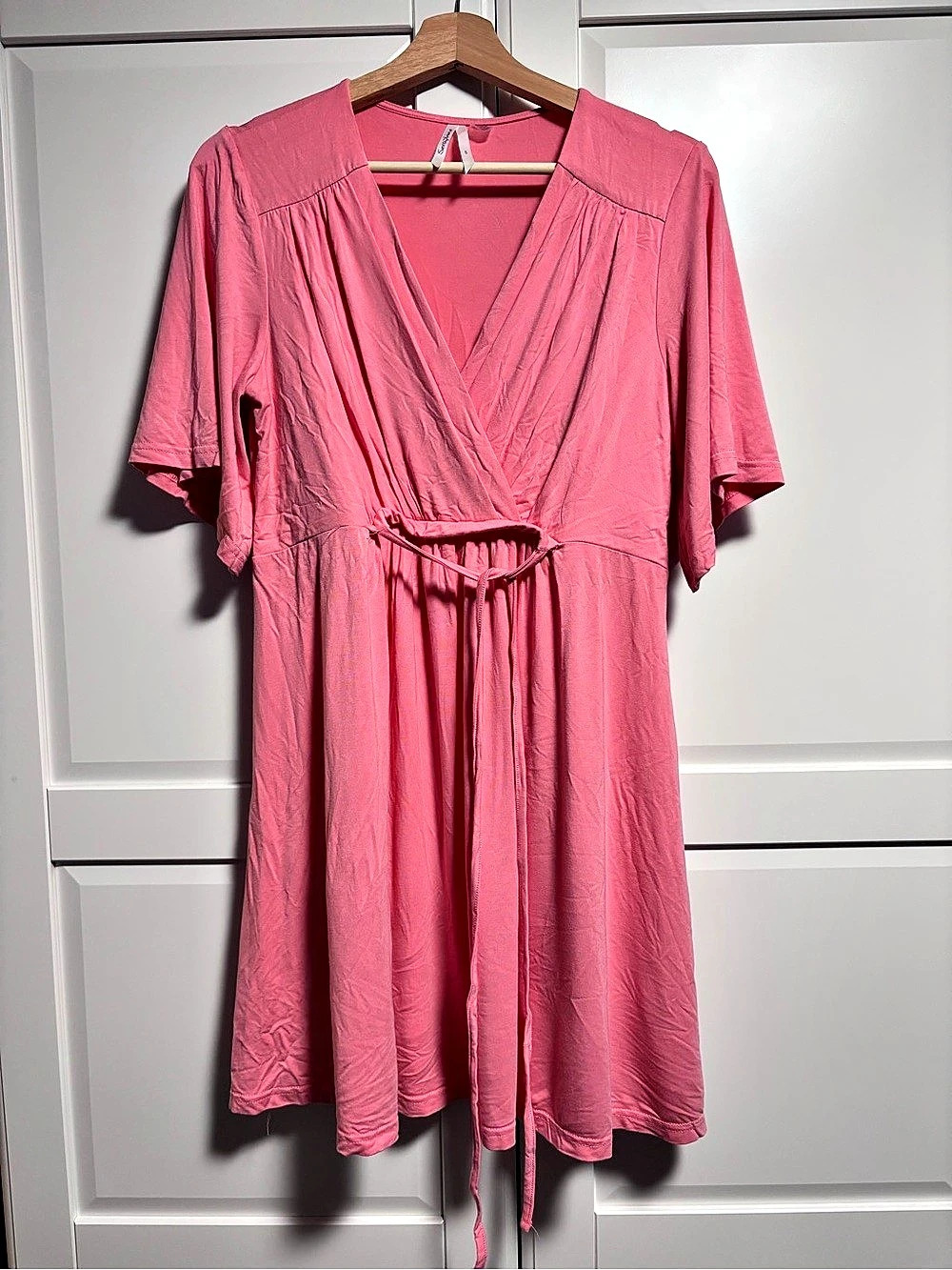 Seraphine Pink Wrap Maternity Mini Dress Size Small